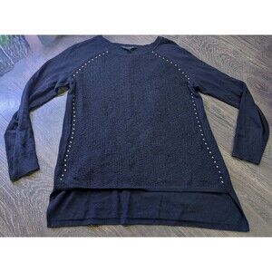 Rock Republic Long Sleeve Blouse Womens Size Small Black Sequin (98)